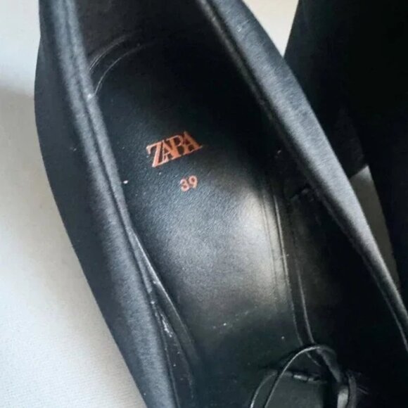 NWOT Zara Silk Block Heels - Picture 3 of 6